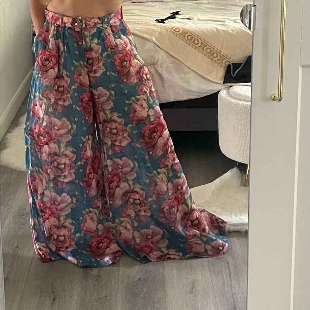 Zimmermann Floral Wide Leg Pants